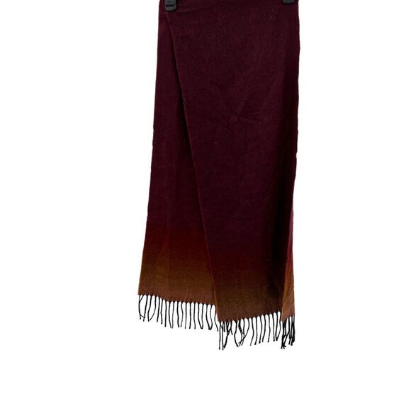 Cashmere Red/Orange Ombre Scarf Made in Scotland Scottish 100% Cashmere Unisex - Picture 10 of 16